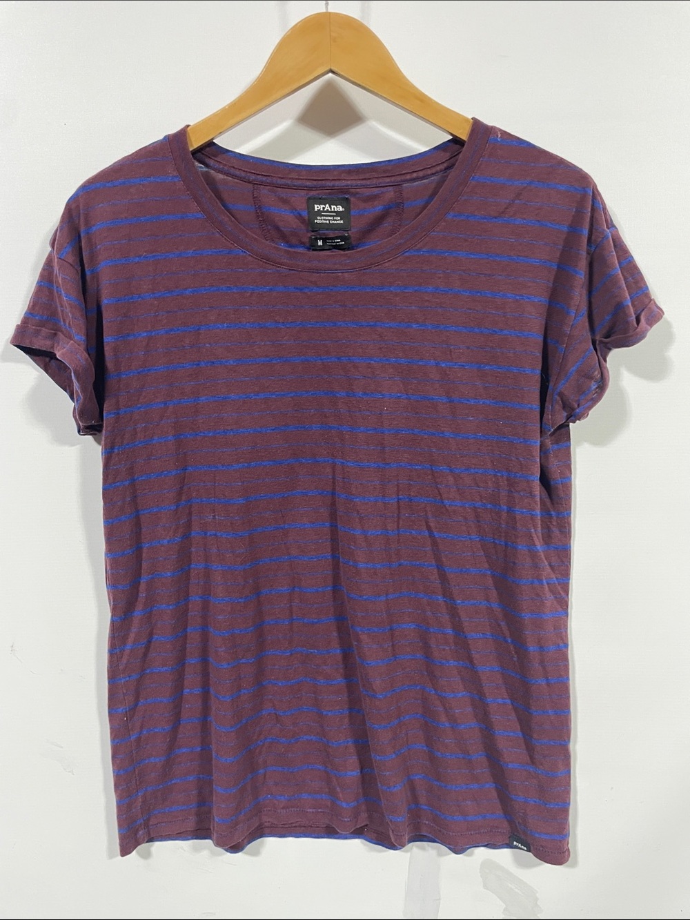 Prana Men’s Purple Tee with Blue Stripes